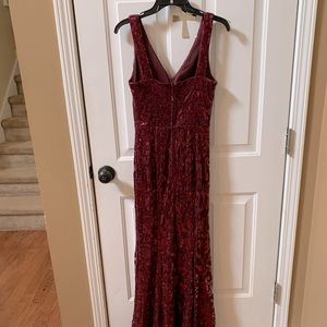 Beautiful burgundy beaded formal gown/ prom dress